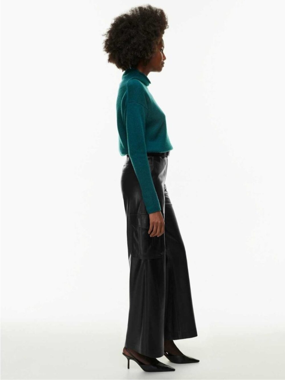 Aritzia Wilfred Luxe Cashmere Cyprie Sweater In Deep Pandora Green Size Medium - Picture 3 of 14
